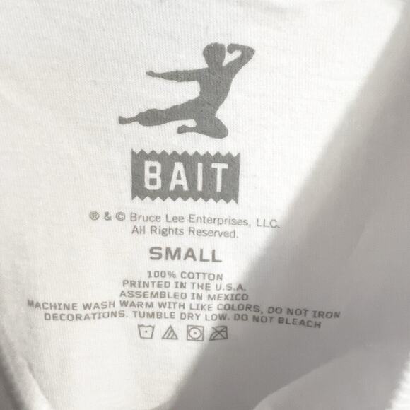 NWOT Bait Tee Shirt Small Bruce Lee White Short Sleeve - Picture 3 of 4